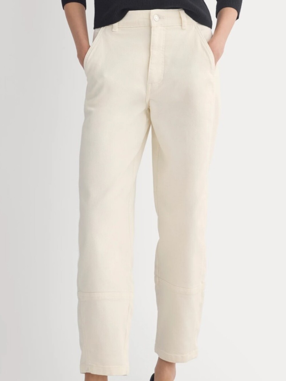 Everlane Buttercream Crop Barrel Pants